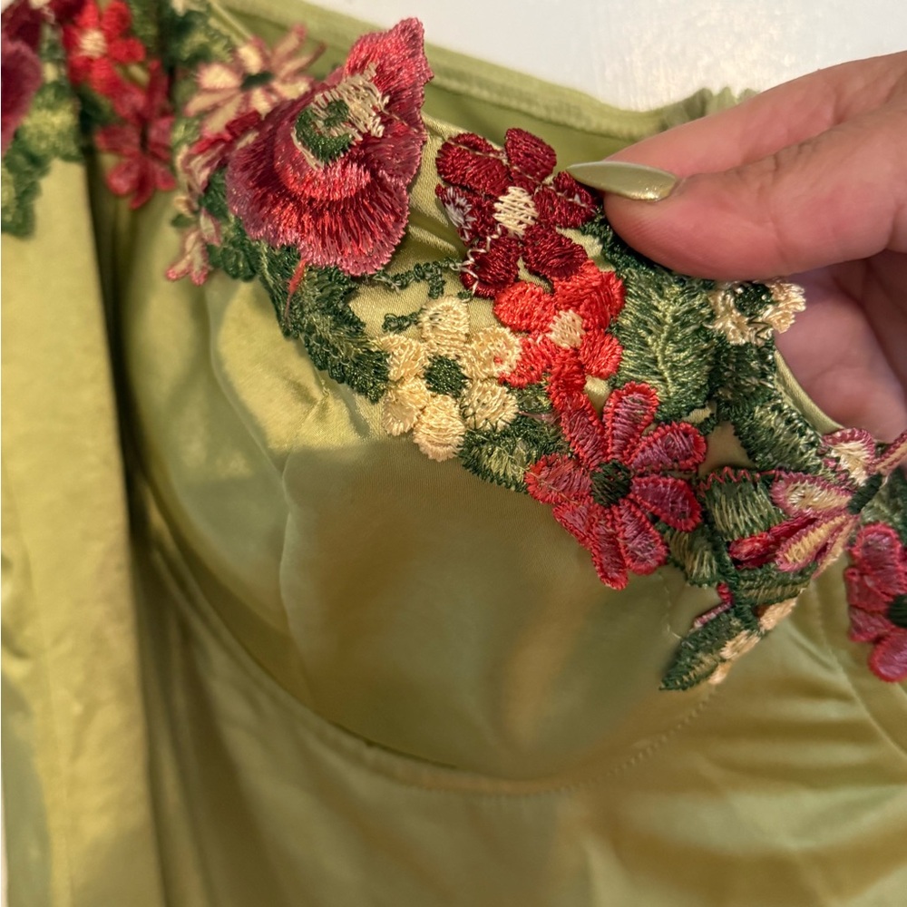 Princess Polly Green Floral Mini Dress - Picture 2 of 4